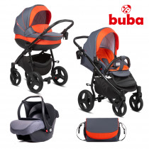 Бебешка количка 3в1 Buba Bella 713, Pewter-Orange