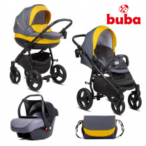 Бебешка количка 3в1 Buba Bella 716, Pewter-Yellow