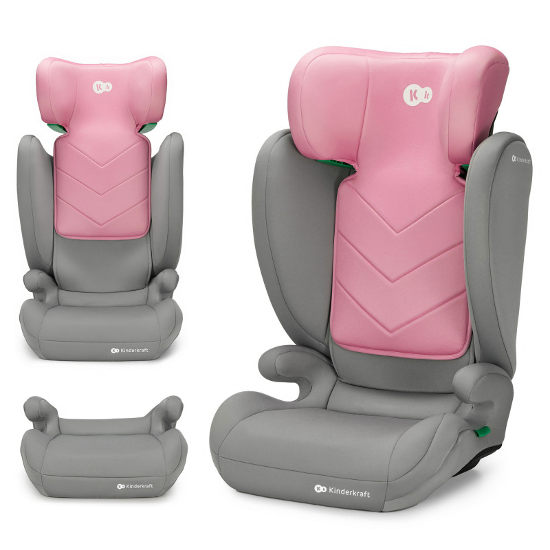 Бустерна седалка с облегалка Kinderkraft i-Spark, Розова
