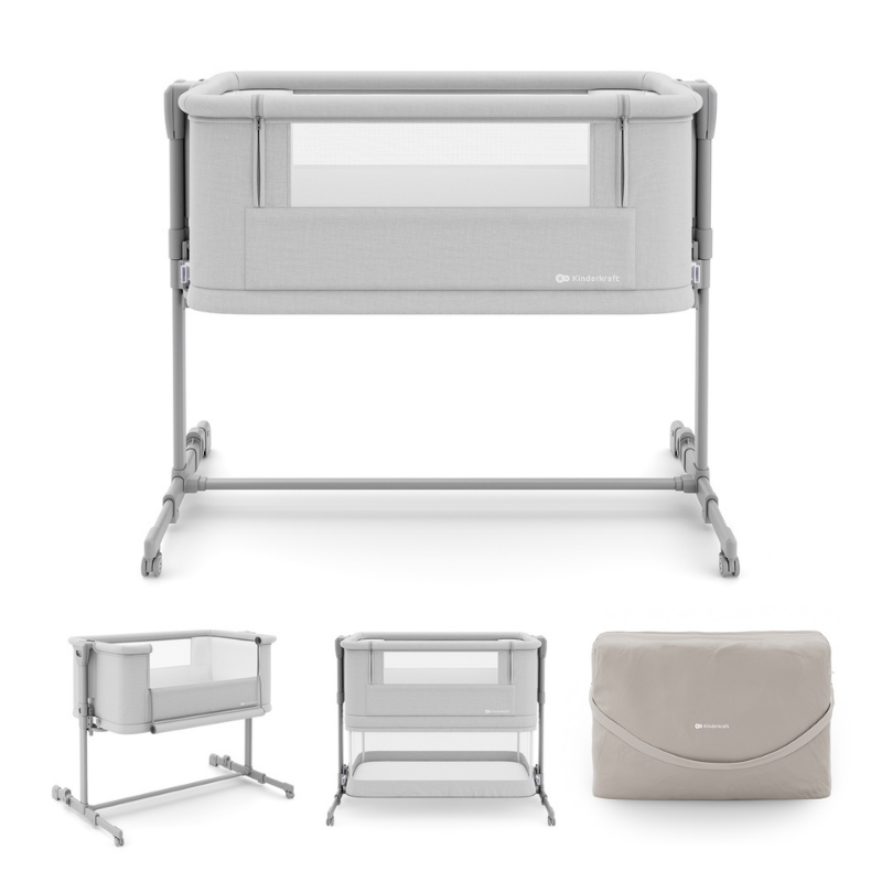 KinderKraft NESTEE GROW 2 бебешка кошара LIGHT GREY