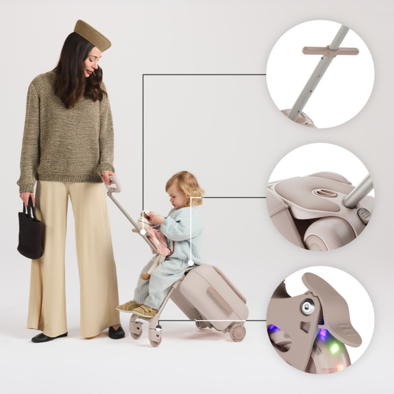 KinderKraft CABBY куфар със седалка GREY