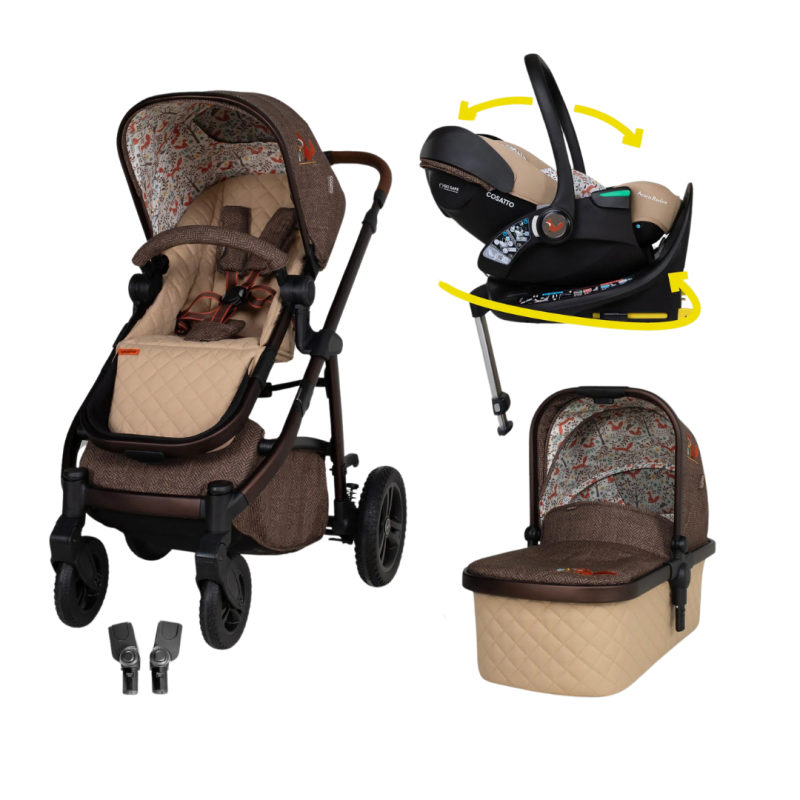 Cosatto CT5722 WOW 3 бебешка количка FOXFORD HALL + CT6086 ACORN Recline столче за кола + CT6005 база