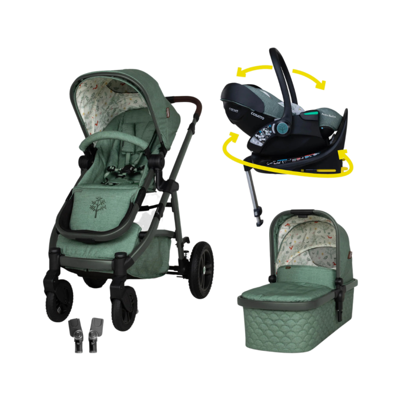 Cosatto CT5625 WOW 3 бебешка количка MEADOW + CT6087 ACORN Recline столче за кола + CT6005 база
