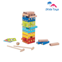 2Kids Toys Дървена настолна игра Дженга с животни