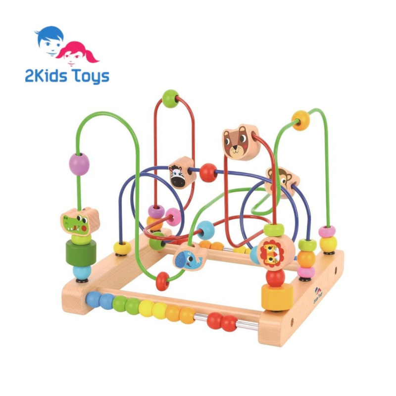 2Kids Toys Дървен детски лабиринт с диви животни