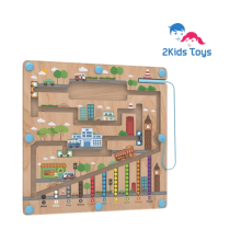 2Kids Toys Дървена магнитна игра CITY