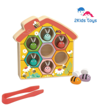 2Kids Toys Дървена занимателна игра Монтесори, Пчелички
